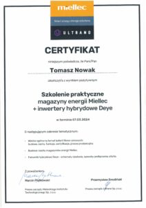 montaz-magazynu-energii-certyfikat